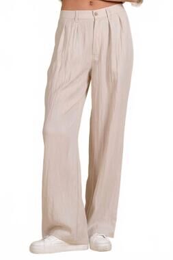 NEW ELAN high waist pleated trousers in light grey